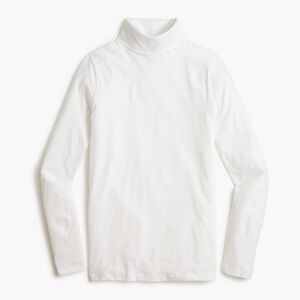 J. Crew Long Sleeve White Turtleneck - tissue crepe